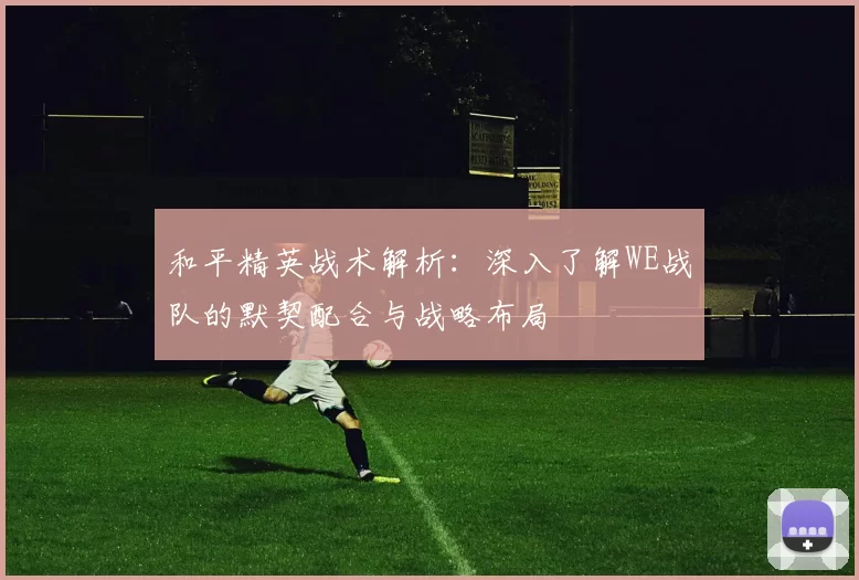 和平精英战术解析：深入了解WE战队的默契配合与战略布局